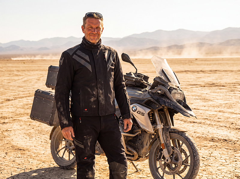 Guy wearing Halvarssons H80 suit in extreme heat
